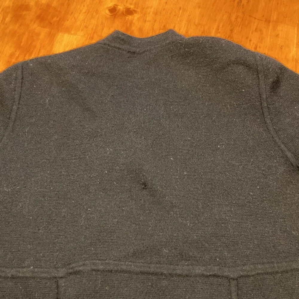 J.Crew‎ Womens Black Double Breasted Knit Coat Mock Neck Classic Chic Jacket
